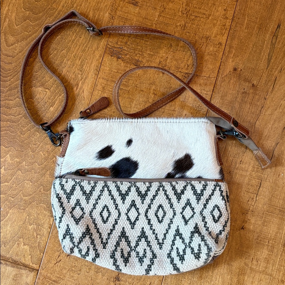 Myra Cowhide /Leather/Canvas Crossbody Bag